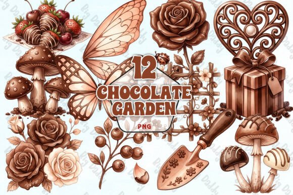 Download Chocolate Garden Clipart Elements PNG - Chocolate Collection